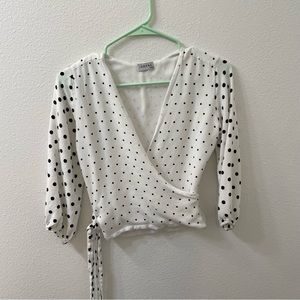 Iorane polka dot blouse white xs